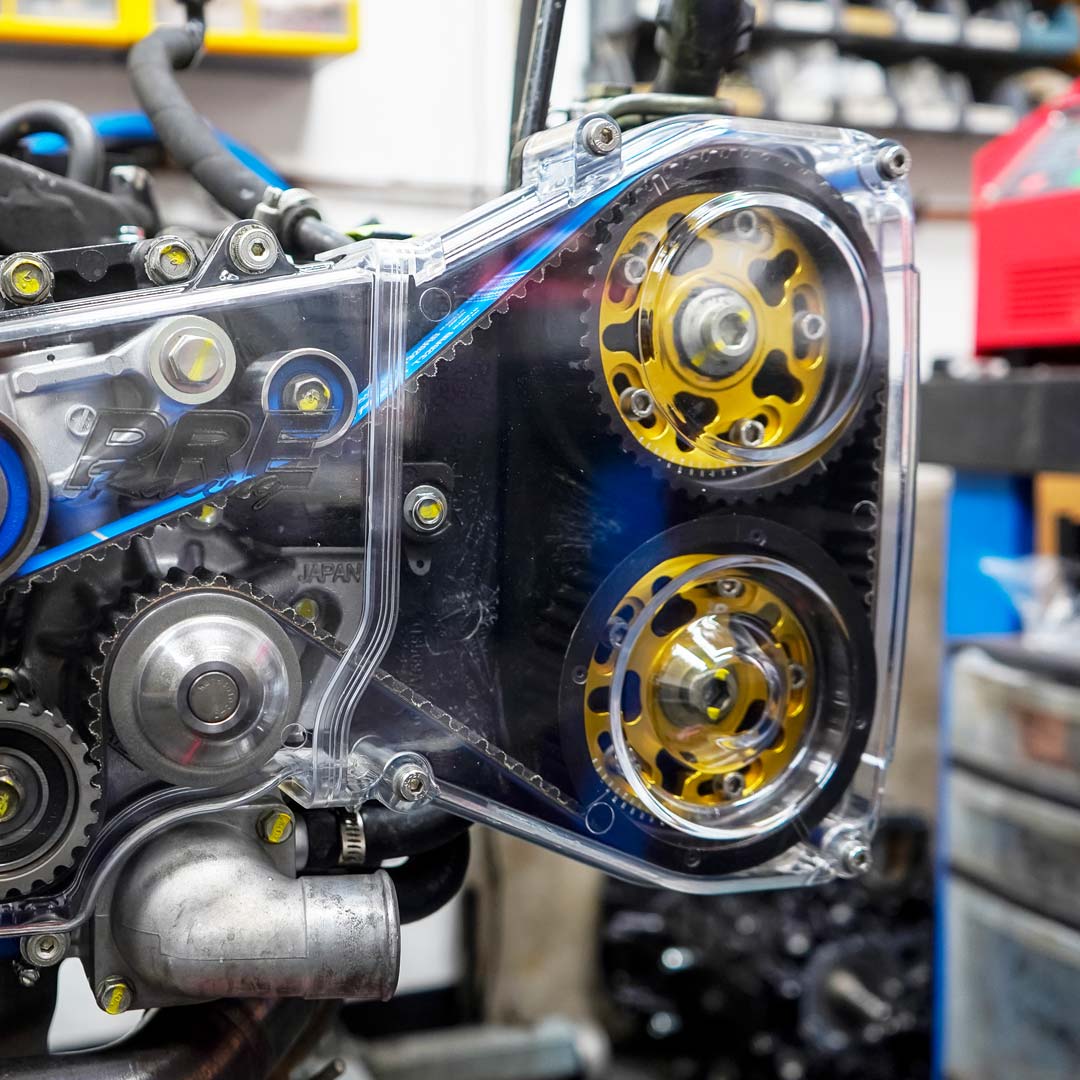 Timing belt engine close-up